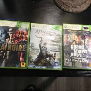 (195) Xbox 360 Game Lot - Assassin's Creed III, L.A. Noire, GTA IV